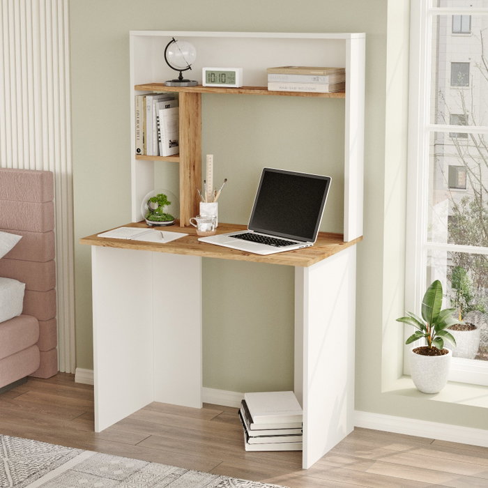 Hanah Home Br2-Aw Escritorio de Estudio Pino Atlántico y Blanco